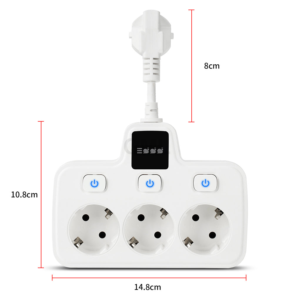 EU Plug 3 Output European Power Socket Board EU Power Strip