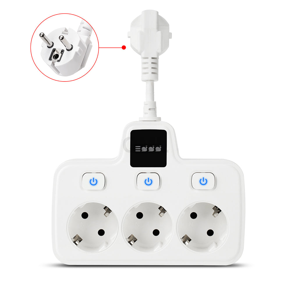 EU Plug 3 Output European Power Socket Board EU Power Strip