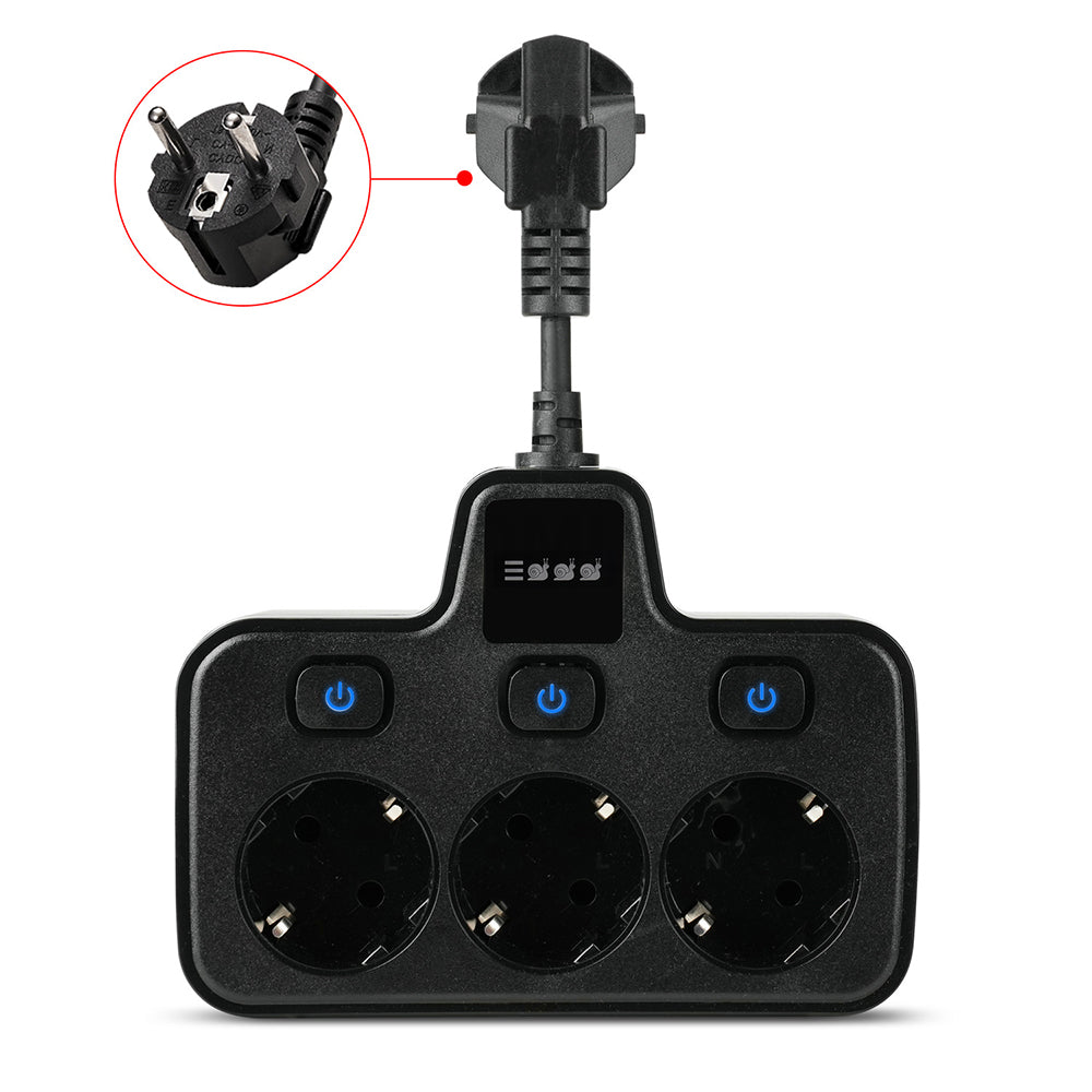 EU Plug 3 Output European Power Socket Board EU Power Strip